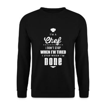 Chef - I Am A Chef Print - Unisex Sweatshirt - black - Front - Alina (178cm) & Michal (187cm)