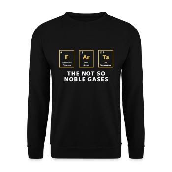 Science Periodic Pun - Farts The Not So Noble - Unisex Sweatshirt - black - Front - Alina (178cm) & Michal (187cm)