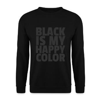 Le noir est mon graphique de couleur heureux - Cool drôle - Sweat-shirt Unisexe - noir - Devant - Alina (178cm) & Michal (187cm)
