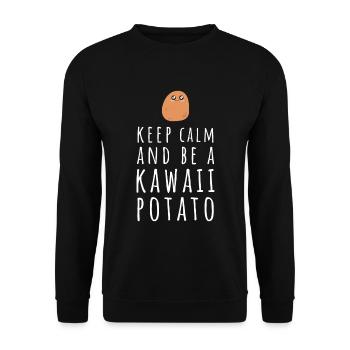 Ruhige Kawaii Kartoffel Kawaii Anime Kleidung drucken - Unisex Pullover - Schwarz - Vorne - Alina (178cm) & Michal (187cm)