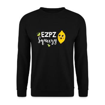 Einfach Peasy Lemon Squeezy Ezpz Lemon Squeezy Druck - Unisex Pullover - Schwarz - Vorne - Alina (178cm) & Michal (187cm)