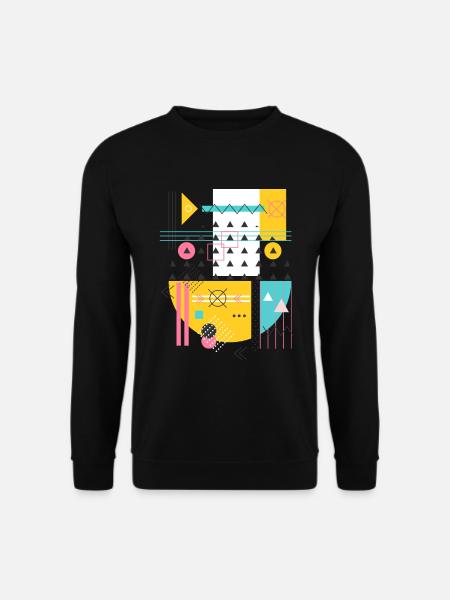 Art déco géométrique - impression de cadeau graphique vintage - Sweat-shirt Unisexe - noir