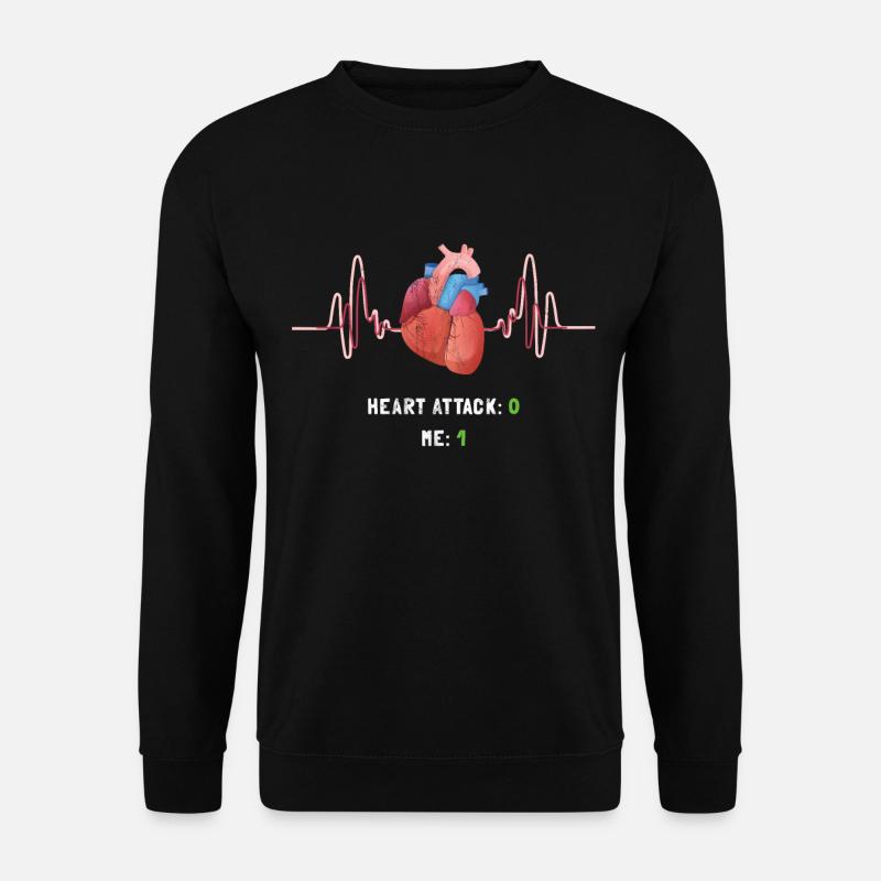 Herzinfarkt: 0 Ich: 1 Humorvoller Herzinfarkt - Unisex Pullover - Schwarz
