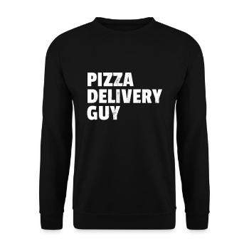 Pizza Lieferer Design - Unisex Pullover - Schwarz - Vorne - Alina (178cm) & Michal (187cm)