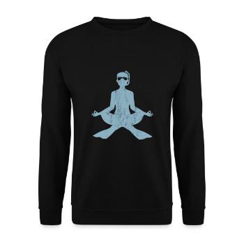 Meditating Freediver Freediving Design - Unisex Sweatshirt - black - Front - Alina (178cm) & Michal (187cm)