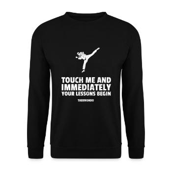Kampfsportuniform Tae Kwon Do Sparring Gear - Unisex Pullover - Schwarz - Vorne - Alina (178cm) & Michal (187cm)