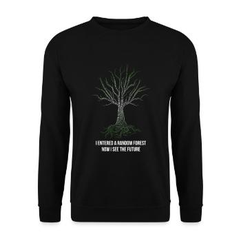 Zufälliges maschinelles Lernen im Wald für Daten - Unisex Pullover - Schwarz - Vorne - Alina (178cm) & Michal (187cm)
