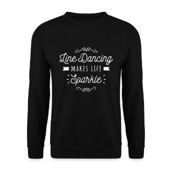 Line Dancing lässt das Leben funkeln Design - Unisex Pullover - Schwarz - Vorne - Alina (178cm) & Michal (187cm)