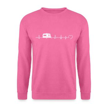 Rv Camper Heartbeat Camping Vacation Design - Unisex Sweatshirt - pink - Front