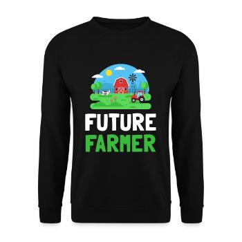 Future Farmer Barn Cow Cochon Imprimer - Sweat-shirt Unisexe - noir - Devant - Alina (178cm) & Michal (187cm)