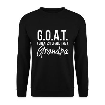 Greatest Of All Time Grandpa Goat Print - Unisex Sweatshirt - black - Front - Alina (178cm) & Michal (187cm)