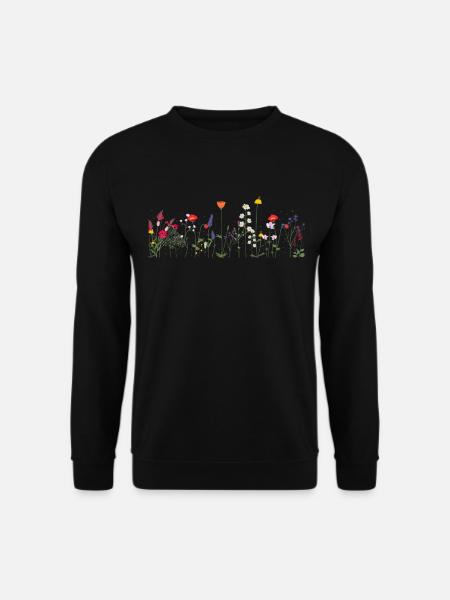 Wilde Blumen drucken - Unisex Pullover - Schwarz