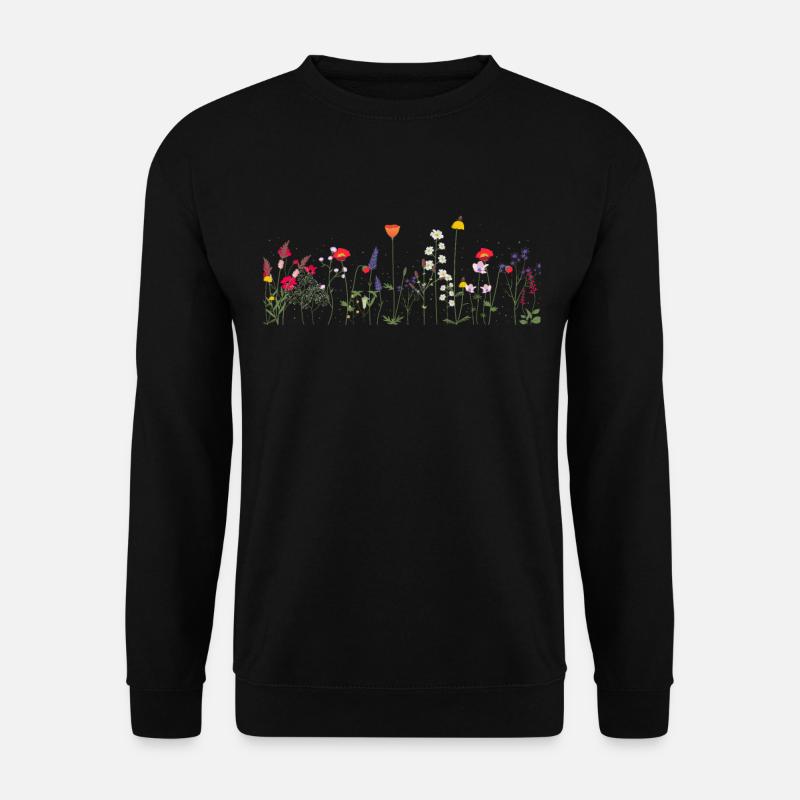 Wilde Blumen drucken - Unisex Pullover - Schwarz