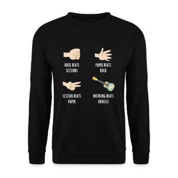 Ukulele Rock Beats Scissors, Nothing Beats - Unisex Sweatshirt - black - Front - Alina (178cm) & Michal (187cm)