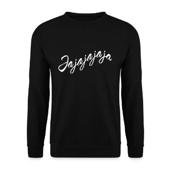 Jajaja Funny Spanish Slang Camiseta Design - Unisex Sweatshirt - black - Front - Alina (178cm) & Michal (187cm)