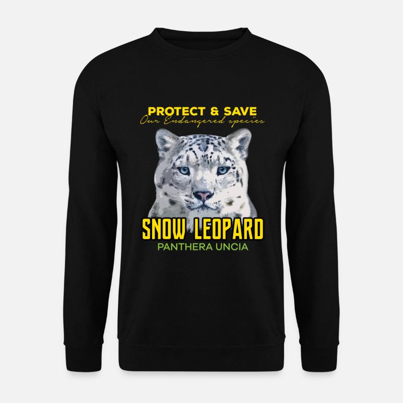 Gefährdeter Schneeleopard Panthera Uncia Ökologie - Unisex Pullover - Schwarz