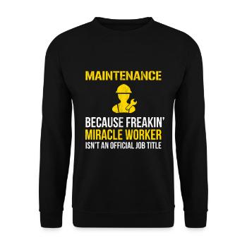Wartung - Geschenk für Wartungsarbeiter Design - Unisex Pullover - Schwarz - Vorne - Alina (178cm) & Michal (187cm)