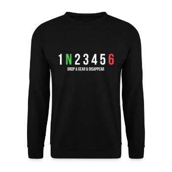 Les engrenages de moto abandonnent un engrenage et disparaissent - Sweat-shirt Unisexe - noir - Devant - Alina (178cm) & Michal (187cm)