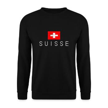 Switzerland Print Swiss Flag - Unisex Sweatshirt - black - Front - Alina (178cm) & Michal (187cm)