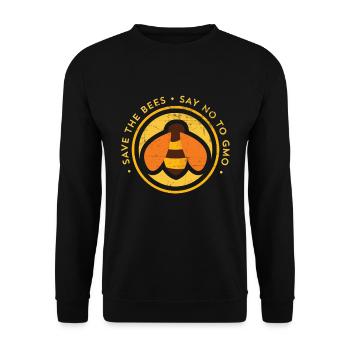 Save The Bees Design Dites non à Gmo Nature Vegan - Sweat-shirt Unisexe - noir - Devant - Alina (178cm) & Michal (187cm)