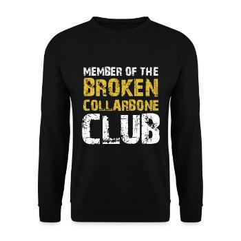 Member Of The Broken Collarbone Club Funny Print - Unisex Sweatshirt - black - Front - Alina (178cm) & Michal (187cm)