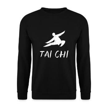 Tai Chi Graphic Martial Arts Print - Unisex Sweatshirt - black - Front - Alina (178cm) & Michal (187cm)
