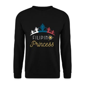 Philippinische Prinzessin Tiara National Flag Print - Unisex Pullover - Schwarz - Vorne - Alina (178cm) & Michal (187cm)