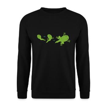 Frog Life Cycle Toad Tadpole Bull Tree Amphibian - Unisex Sweatshirt - black - Front - Alina (178cm) & Michal (187cm)