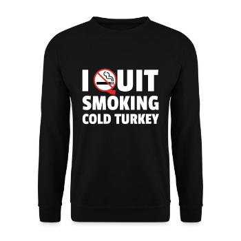 J'ai arrêté de fumer la dinde froide - Sweat-shirt Unisexe - noir - Devant - Alina (178cm) & Michal (187cm)