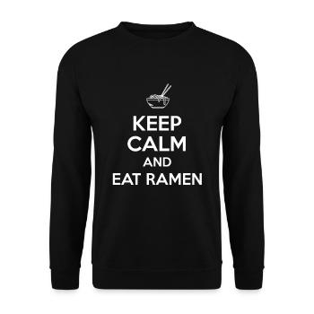 Keep Calm And Eat Ramen Design Noodles Foodie Tee - Unisex Sweatshirt - black - Front - Alina (178cm) & Michal (187cm)