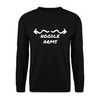 Nudel-Waffen-Design - Unisex Pullover - Schwarz - Vorne - Alina (178cm) & Michal (187cm)