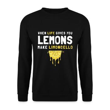 Wenn das Leben Ihnen Zitronen gibt, machen Sie Limoncello lustig - Unisex Pullover - Schwarz - Vorne - Alina (178cm) & Michal (187cm)