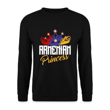 Armenische Prinzessin Tiara National Flag Design - Unisex Pullover - Schwarz - Vorne - Alina (178cm) & Michal (187cm)