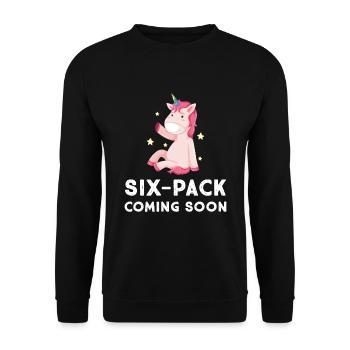 Unicorn Six Pack à venir Design Gym Fitness - Sweat-shirt Unisexe - noir - Devant - Alina (178cm) & Michal (187cm)