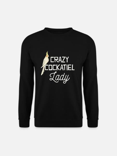 Crazy Cockatiel Lady Graphic - Yellow Cockatiel - Unisex Sweatshirt - black