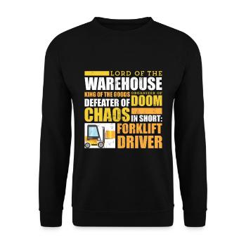 Forklift Driver Funny Design Operator Lord Of The - Unisex Sweatshirt - black - Front - Alina (178cm) & Michal (187cm)