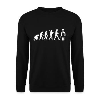 Evolution Funny Schweißer Design - Unisex Pullover - Schwarz - Vorne - Alina (178cm) & Michal (187cm)