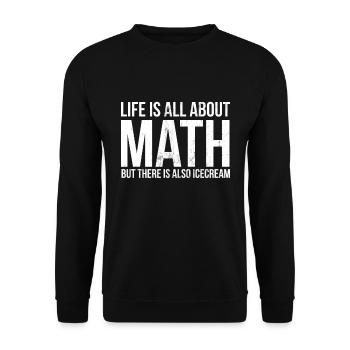 Funny Math Teacher Designs - Math And Ice Cream - Unisex Sweatshirt - black - Front - Alina (178cm) & Michal (187cm)