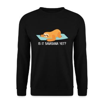 Est-ce encore Savasana? Paresse endormie dans la pose de yoga - Sweat-shirt Unisexe - noir - Devant - Alina (178cm) & Michal (187cm)