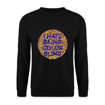 Ich hasse es, farbenblind zu sein - lustiges Design - Unisex Pullover - Schwarz - Vorne - Alina (178cm) & Michal (187cm)