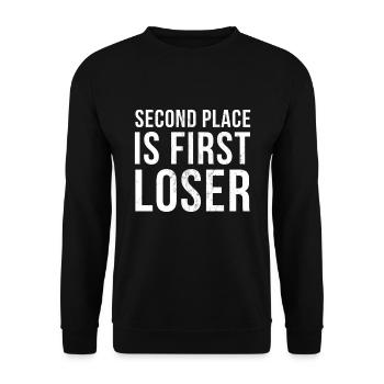 La deuxième place est le premier perdant. - Sweat-shirt Unisexe - noir - Devant - Alina (178cm) & Michal (187cm)