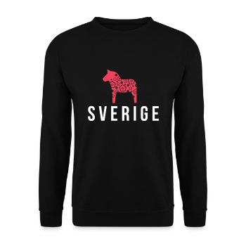 Sverige Sweden Swedish Dala Horse Dalecarlian - Unisex Sweatshirt - black - Front - Alina (178cm) & Michal (187cm)