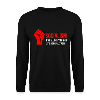Satirique Anti Socialisme Pauvre Communisme Imprimer - Sweat-shirt Unisexe - noir - Devant - Alina (178cm) & Michal (187cm)