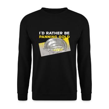 «Je serais plutôt en train de faire du panoramique sur l'or» Conception de panoramique d'or - Sweat-shirt Unisexe - noir - Devant - Alina (178cm) & Michal (187cm)
