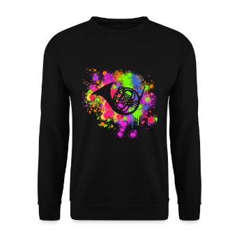 Cor français artistique peinture Splat musical - Sweat-shirt Unisexe - noir - Devant - Alina (178cm) & Michal (187cm)