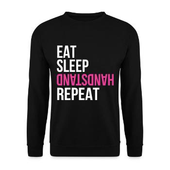 Mangez Sleep Handstand Répétez la danse de gymnastique - Sweat-shirt Unisexe - noir - Devant - Alina (178cm) & Michal (187cm)