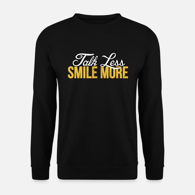 Sprechen Sie weniger Lächeln Mehr Historisches Hamilton-Zitat - Unisex Pullover - Schwarz