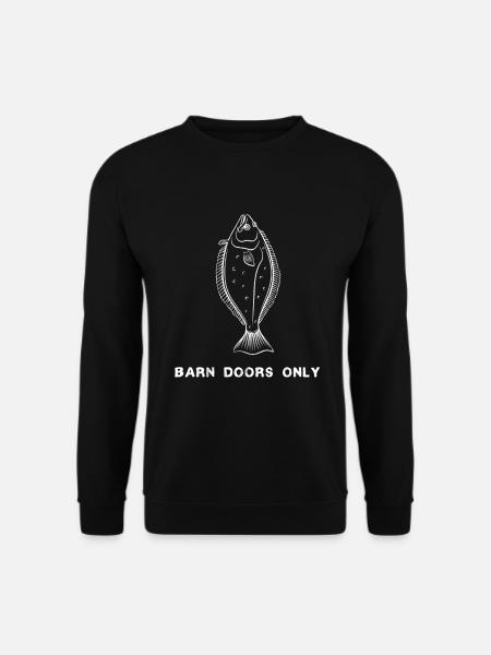 Scheunentore Nur Heilbutt Fischen Wortspiel Illustration - Unisex Pullover - Schwarz