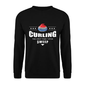 Curling Funny Sweep Curling Team Gift - Unisex Sweatshirt - black - Front - Alina (178cm) & Michal (187cm)