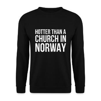 Hotter Than A Church In Norway Black Metal - Unisex Sweatshirt - black - Front - Alina (178cm) & Michal (187cm)